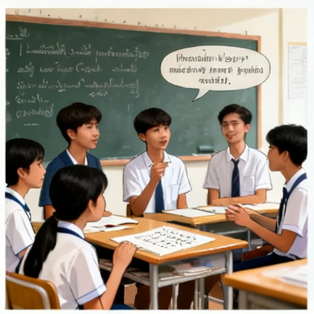 中文课上，学生问老师怎么写、怎么读，老师请大家读。
